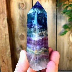 Rainbow Fluorite Polished Crystal Tower 5” (A17)